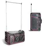 Travolution 23 Inch Garment Rack Duffel with Wheels, Black/Pink, 23 Inch Garment Rack Duffel with Wheels