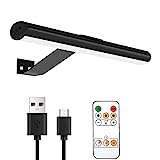 Wireless LED Picture Light, Kinsdan Rechargeable Painting Light, 3 Lighting Wall Light Touch Remote Control Light Bar, Display Lamp with Timer for Picture Frame Art Dartboard Gallery Cabinet Mirror