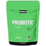 Petz Park Dog Probiotics Powder Grain Free - Paw Licking Yeast Infection Gas Bloating Diarrhoea Constipation Relief - Soothes Allergies Promotes Oral Health - for All Ages & Breeds - 90 Scoops 153g