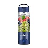 NutriBullet Portable Blender, Navy, Blender, that mixes smoothies, protein shakes, party drinks & more on the go. 590ml Rechargeable Portable Blender Charged via USB-C, BPA-Free (NB07400NB)