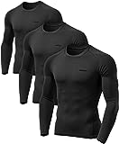 TSLA Men's Cool Dry Fit Long Sleeve Compression Shirts, Athletic Workout Shirt, Active Sports Base Layer T-Shirt TM- MUD21-BLK Medium