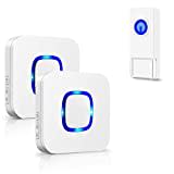 Coolqiya Wireless Doorbell Chime for Home with 1 Remote Waterproof Door Bell and 2 Plugin Receivers, 1000 Feet Long Range Transmission, No Battery Required for Receiver Over 50 Chimes