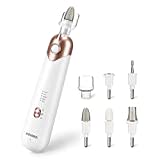 Professional Manicure Pedicure Kit, Electric Nail File Set, Cordless Electric Nail Drill Machine, 5 Speeds Hand Foot Care Tool for Nail Grind Trim Polish(White）