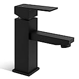 ACA International WELS Bathroom Basin Mixer Tap, Basin Faucet Tap Laundry Vanity Sink Faucet Hot-Cold Water Control Premium Solid Brass(Matte Black)