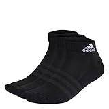 adidas Performance Cushioned Sportswear Ankle Socks 3 Pairs, Black/White, Medium