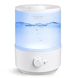 ASAKUKI Humidifier for Bedroom Large Room,3L Air Humidifier for Home & Oil Diffuser & Night Light,Top Fill Cool Mist Humidifier for Baby,Plants,23dB Whisper Quiet,Auto-Shut Off