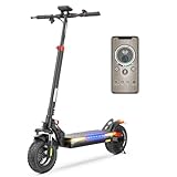 iScooter iX3 800W Electric Scooter, Max 25Mlies Range & 25MPH Speed, 10 Inch Pneumatic Off Road Tires, Escooter for Adults with Folding & Height-Adjustable & Dual Braking & 4 Absorbers & 360° Lighting