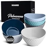 MIAMIO - 6 x 800 ml - Bowl Set/Cereal Bowl Set - Modern Matte Bowls - Large Bowls Set - Palmanova Collection (Ocean Blue)