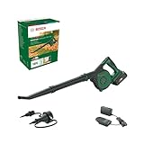 Bosch 18V Cordless Leaf Blower with 2-Speed Selection, Includes Leafblower Nozzle, Inflator Nozzle, 2.5Ah Battery and Fast Charger (UniversalLeafBlower 18V-130)