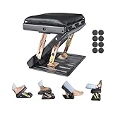 Leermart Adjustable Footrest with Removable Soft Foot Rest Pad Max-Load 120Lbs with Massaging Beads for Car,Under Desk, Home, Train,4-Level Height Adjustment Black