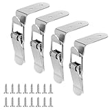 90 Degree Tool Box Hood Locks Latches, Stainless Steel Box Latch Toggle Catch Lock, Cabinet Latch Hardware Corner Latch, Generic 90 Degree Latch for Box Cabinet Door Barn(4 Sets)