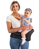 Mom's Choice Award Winner - Pandarling CPC-Certified Baby Hip Carrier, Adjustable Waistband with Abdominal Support Design & Various Pockets for Newborns & Toddlers 7-44 lbs Carrier (Black)