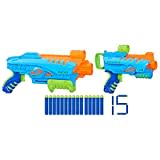 Nerf Elite Jr Ultimate Starter Set, 2 Easy Play Toy Foam Blasters, 15 Nerf Elite Darts, 2 Targets, Kids Outdoor Games for 6 Year Old Kids