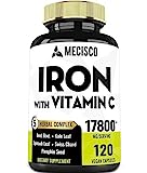 7in1 Iron and Vitamin C Supplement 17800mg - Ultra Concentrated with Beet Root, Spinach, Kale, Swiss Chard & Pumpkin - Body Balance, Natural Mood & Immune Support - 120 Capsules for 2-Month Supply