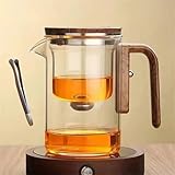 Zahra Magic Teapot, Zahyra Magic Teapot, Enchanti Tea Pot, Enchanti Tea Witchcraft Teapot, One Click Magnetic Switch Tea Separation Filtration Glass Tea Pot (520ml-A（Tea Clip）)