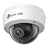 TP-Link VIGI 4MP Dome Network Smart Security Camera, Full-Colour, AI Detection, H.265+, IK10, IP67, PoE/ 12V DC, Built-in Microphone, Remote Control, Onboard Storage SD card slot (VIGI C240(4mm))