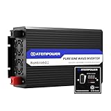 ATEM POWER 1500W/3000W(Peak) Power Inverter Pure Sine Wave - 12V DC to 240V AC Charger with Remote Control, Compatible with Lead Acid LiFePO4 Batteries for Caravan Solar 4WD Camping Boat