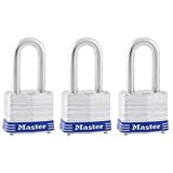 Master Lock Outdoor Padlocks, Lock Set with Keys, Keyed Alike Padlocks with Long Hardened Shackles That Resist Cutting for Gates, Sheds, Fences, 3 Pack, 3TRILF