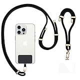 2 Pads Phone Lanyard, H HOME-MART Adjustable Crossbody Cell Phone Strap Universal Phone Wrist Lanyard 2pcs Phone Patch Tether Tab for Most Smartphones Cell Phone Accessories (Black)