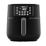 Versuni Philips 5000 Series Air Fryer XXL, 7.2L (1.4Kg), 16-in-1 Air Fryer, Wifi connected, 90% Less fat with Rapid Air Technology, Recipe app, Black (HD9285/90)