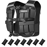 PROIRON Adjustable Weighted Vest 20kg, 20 Weight Packs, Weight Jacket Men Women with Reflective Stripe for Running Strength Training Workout Jogging Walking Home Gym Fitness Cardio Weight Loss, Black