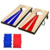 GoSports Portable Size Cornhole Game Set with 6 Bean Bags - Great for Indoor & Outdoor Play (Choose Between Classic or Wood Designs)