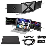 Laptop Screen Extender, 11.6inch 1080P FHD IPS Dual Triple Monitor Screen Extender, Adjustable Portable Monitor, Type C, HDMI, USB 2.0, for 12.1”to 17”Laptops, for Win, for OS X