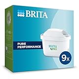 BRITA Water Filter Cartridge MAXTRA PRO Pure Performance (9 Pack) - BRITA Refill reducing impurities, Chlorine, PFAS, pesticides and limescale for tap Water with Better Taste