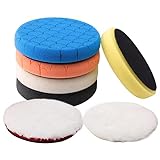 domoi Buffing Polishing Pads 7Pc 5.5 Inch Face for 5Inch 125mm Backing Plate Buffing Sponge Pads Cutting Polishing Pad Kit