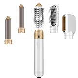 TAMEFOX 5 in 1 Hair Dryer Brush Set, Multifunctional Hair Styler Kit, Hot Air Brush for Styling, Curling, Volumizing, Straightening, Detachable and Interchangeable Hair Styling Tools for All Hair Types (White Gold)