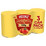 Heinz Spaghetti The One for One Multipack Canned Pasta In Tomato Sauce Ready To Eat Family Multipack Tinned Spaghetti in Tomato Sauce 220g (Pack of 3)