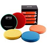 SPTA Buffing Polishing Pads, 5Pcs 6.5 Inch Face for 6 Inch 150mm Backing Plate Compound Buffing Sponge Pads Cutting Polishing Pad Kit For Car Buffer Polisher Compounding, Polishing and Waxing -SQMIX65