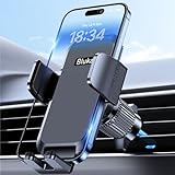 Blukar Car Phone Holder, Air Vent Car Phone Mount Cradle for Car 360° Rotation [Upgraded Ultra Stable Hook Clip] - One Button Release Function for iPhone, Galaxy All 4.0''-7.0'' Phones​