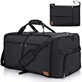 120L Travel Duffle Bag for Men, 34” Large Duffel Bag for Travel with Shoe Compartment Foldable Collapsible Overnight Weekender Bag Gym Bag for Men Women Waterproof & Tear Resistant (Black, 120L)