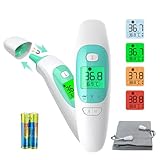 MiTdir® 20M Thermometer for Fever, Baby&Adult Thermometer, 3 Age Groups, Ear and Forehead Thermometer, Digital Infrared Thermometer for Body, Surface and Room, 40 Memory Data, Magnetic Cap