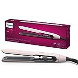 Philips 5000 Series Straightener, ThermoShield Technology, 50% Faster Straightening with Ionic Care, Argan Oil Infused Floating Plates, Temperature Display, BHS510/50, Pearl Peach