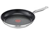 Tefal, Virtuoso Induction Stainless Steel Frypan 28cm, E4910625, 3x Stronger Titanium Non-Stick Coating, Thermo Signal ™ technology, Suitable for All Cooktops, Dishwasher Safe