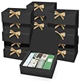 PEKGRIL 15 PCs Gift Boxes with Lids, Black 10X8X4 Inch Gift Boxes, Bridesmaid Proposal Box with Ribbon, Kraft Paper Boxes for Wedding, Packaging, Present, Birthday, Christmas, Party