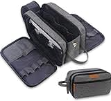 Lacdo Toiletry Bag for Men, Travel Toiletry Organizer Dopp Kit Water-Resistant Large Shaving Bag for Toiletries Accessories Cosmetic Bags, Gray