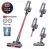 INTETURE Cordless Vacuum Cleaner 45KPa/550W Self-Standing Powerful Stick Vacuum with 60 Min/1.6L,Wall-mounted Charging,Touch Screen Upright Vacuum for Hardwood Floor/Carpet/Pet Hair/Car Vacuum Cleaner