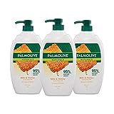 Palmolive Naturals Body Wash 3L (3x1L), Milk and Honey with Moisturizing Milk, Soap Free Shower Gel, No Parabens or Phthalates