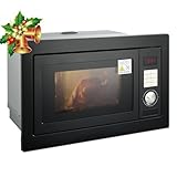 Smad 25L Built In Microwave Oven, 900W Integrated Microwave with 1000W Grill, 8 Programs, Child Lock, Glass tray, Stainless Steel