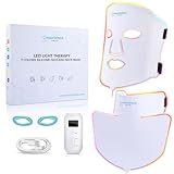 Nourished Bodynskin LED Light Therapy Face & Neck Mask - Facial Skin Care Device - 7 Colors Red & Blue - Rejuvenation, Anti-aging Product for Wrinkles