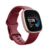 Fitbit Versa 4 Fitness Smartwatch with Built-in GPS and up to 6 Days Battery Life - Compatible with iOS 15 or Higher & Android OS 9.0 or Higher, Beet Juice/Copper Rose Aluminium