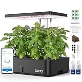 iDOO WiFi Hydroponics Growing System, 12 Pods Smart herb Garden, APP Controlled, Auto-Timer, Indoor Garden with Pump System, Grow Light for Home Kitchen Gardening