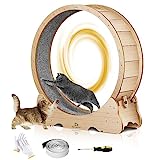 Cat Wheel, 114cm Large XL Cat Treadmill, Cat Exercise Wheel with Carpeted Runway, Running Wheel for Indoor Cats, Cat Hamster Wheels,Cat Gifts for Cat Lovers,Kitty's Weight Loss and Health