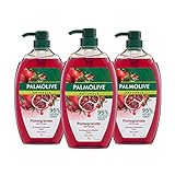 Palmolive Naturals Body Wash 3L (3x1L), Pomegranate with Mango, Soap Free Shower Gel, No Parabens or Phthalates