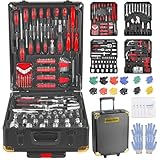 MasterSpec Professional 1180PCS Hand Tool Set Aluminum Case Tool Kits With Rolling Tool Box