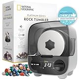 NATIONAL GEOGRAPHIC Professional Rock Tumbling Kit - Patent-Pending Rock Polisher for Kids & Adults, Platinum Series Ultra Quiet, 2 lb. Barrel, Rocks, Grit, GemFoam Polisher, Rock Tumblers for Adults