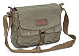 Gootium Canvas Messenger Bag - Vintage Crossbody Shoulder Bag Military Satchel, Olive Brown